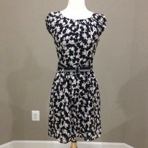 New Milly silk print dress with matching belt